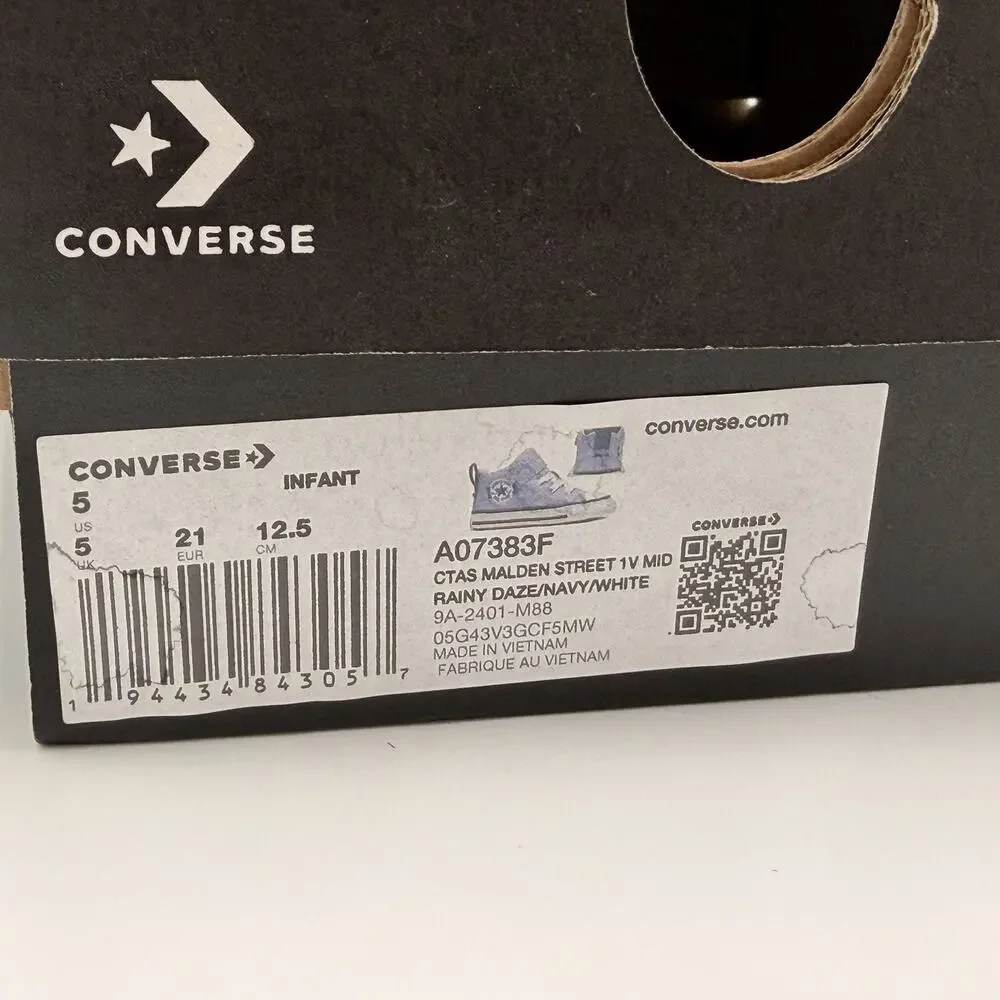 Converse Chuck Taylor Malden Street Mid Infant Size 5 Grey Blue A07383F NIB